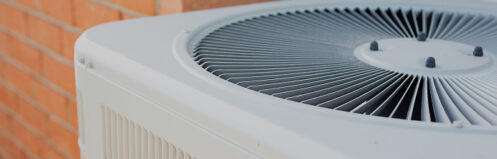 Close up view of the top of an Air Conditioner unit in Central WI